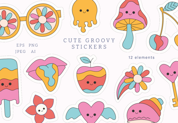 Cute Groovy Stickers Set: A Designer's Real-World Review