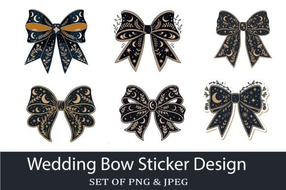 Elegant Celestial Wedding Bow Stickers Review