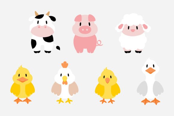 Farm Animal Cartoon - Front View: A Designer's Take