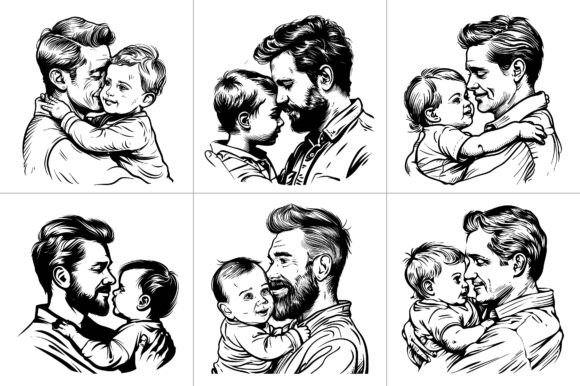 Father Dad Son Silhouette Line Art: A Designer's Review