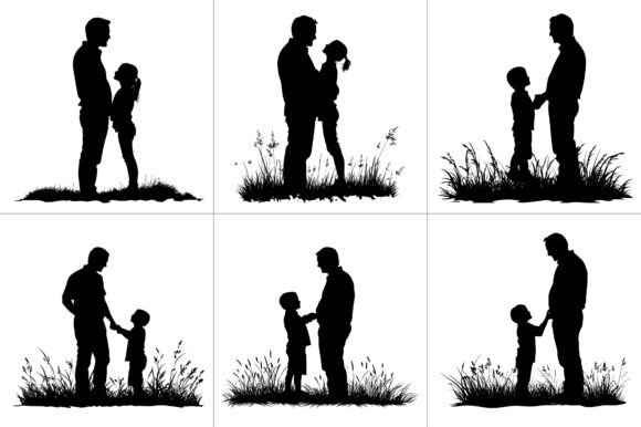 Father Son Daughter Silhouette Clipart: A Designer's Review