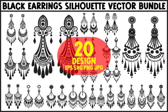 Review: Black Earrings Silhouette Vector Bundle for Stitchers