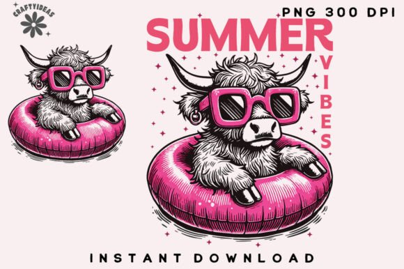 Review: Summer Vibes Highland Cow PNG for Embroidery