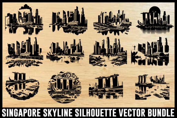 Singapore Skyline Silhouette Vector Set Review