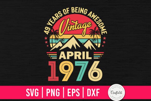Vintage 1976 April 49th Birthday Design Review
