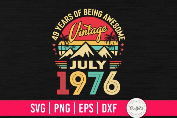 Vintage 1976 July 49th Birthday Design Review